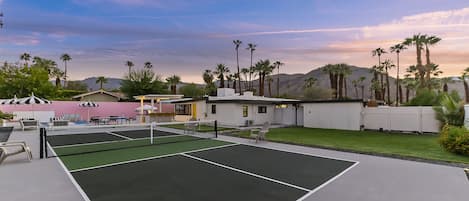 Pickleball Partytown!  Your personal playground, with mountain views