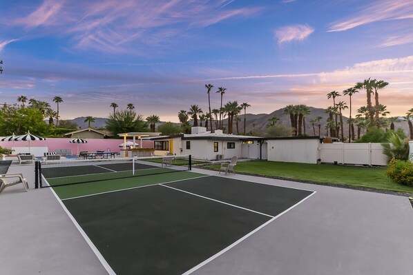 Pickleball Partytown!  Your personal playground, with mountain views