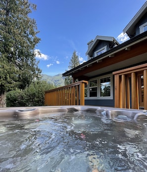 Mountain views from the hot tub. 