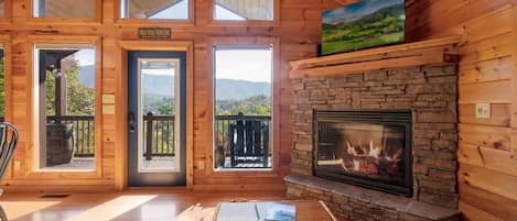 Get cozy by the fireplace on chilly Smoky Mountain nights and mornings.
