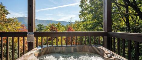 Overlook The Great Smoky Mountains National Park when in the hot tub.