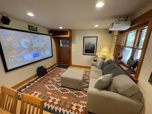 Features Sony 4K projector and surround sound system.