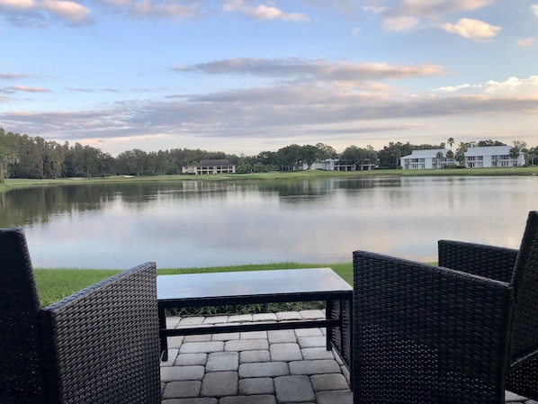 Patio Lake View with 16th Green of Saddlebrook Course 