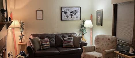 Living room includes sleeper sofa