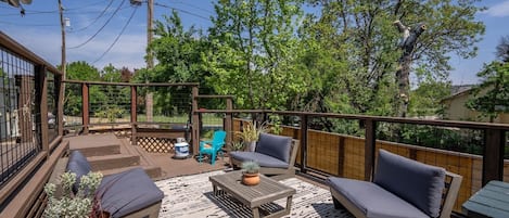 Front patio along the seasonal creek