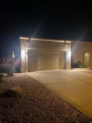 Well lit entrance to home