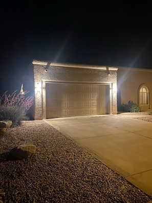 Well lit entrance to home