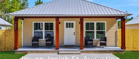 We welcome anyone to our home - Joy on Josiah St. Augustine.  We hope you love our home & the city!  Relax in the comfortable chairs on the front porch with your morning coffee as you prepare to start another great day in the oldest city in America!