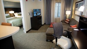Enjoy TV in the living area.