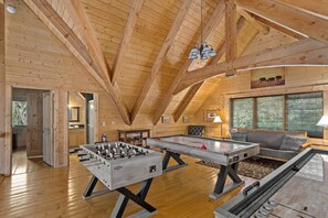 Loft Game Room with Foosball, Air Hockey and Shuffelboard