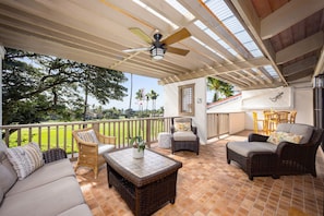 The view from your lanai. Kona Country Club's 16th green and fairway.