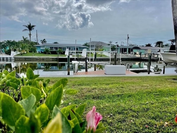 Backyard View of Dock and Canal