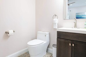 View of the main level half bath.
