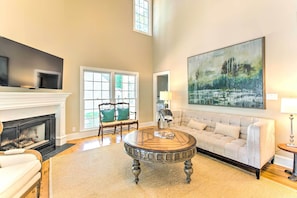 Living Room | Fireplace | Deck Access | Open Floor Plan