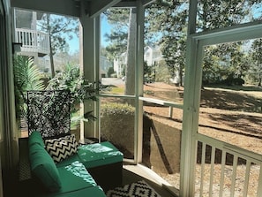 Cozy sectional and rockers make this a favorite spot to hang out!