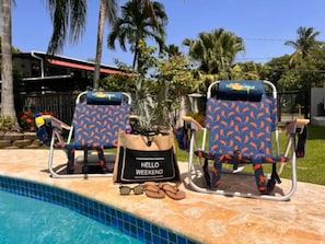 Beach chairs in the apartment