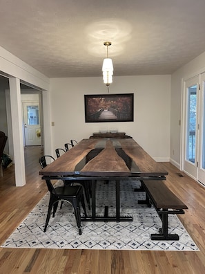 Beautiful custom dining table, seats 10
