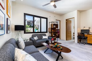 Living room and coffee table.