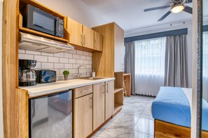 Full Private Kitchen with Microwave, Refrigerator, Coffee Maker, Sink and more