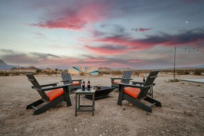 View the cotton candy desert sunsets from the fire pit with s'mores and friends!