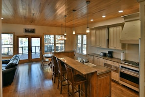 Chef's Kitchen with views of the lake