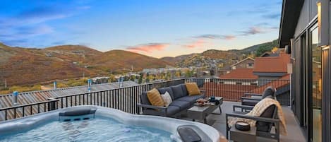 The rooftop hot tub! Relax with a view of downtown Park City