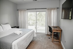 Master Bedroom | King Bed | 55 Inch Smart TV | Private Access to Patio