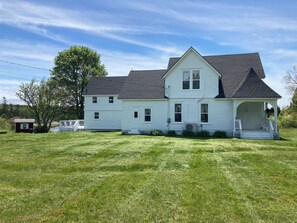 Outside of the house, the extra part off the back has an extra bathroom

