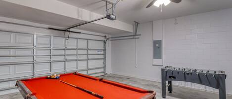 Games room with pool table and foosball