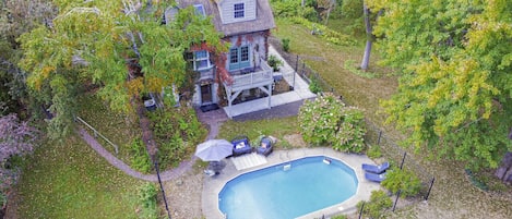 Pool and backyard view