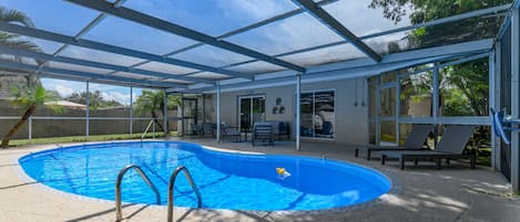 Outdoor pool. Covered for year round use. 