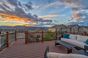 Deck of off the Kitchen and Main Level Living Room