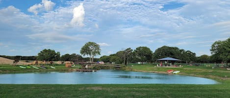 Private pond for the perfect outdoor gathering.  Schedule a tour!