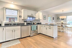 Kitchen | 1st Floor | Fully Equipped | Coffee Maker | Stainless Steel Appliances