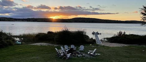 Sunset, firepit & dock