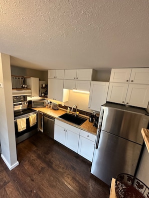 Kitchen view with all new appliances