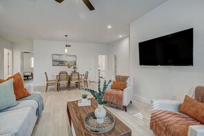 Living room and Dining room open-concept.