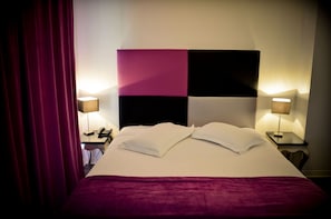 Relax on the comfy bed after a day outside.