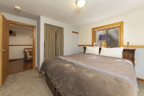 Basement bedroom with king bed.