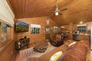 Upstairs living room with smart TV.