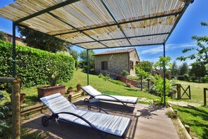 The pergola with relaxing area