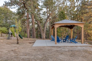 Playground and pavilion are perfect for families with children.