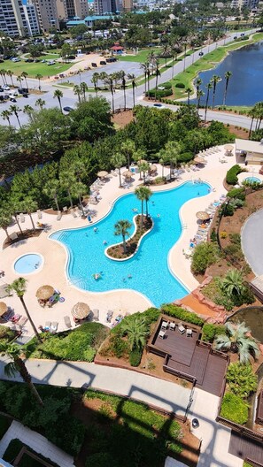 View of the pool from our condo