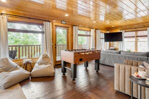 Unique entertainment and comfortable seating.