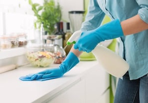 Our properties are cleaned and sanitized between each guest.