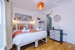Bedroom 1 can be configured as a comfortable super-king or two equally comfortable single beds.