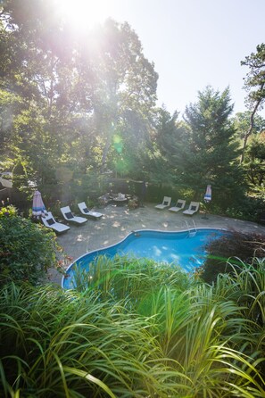 Pool with beautifully landscaped garden