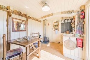 Littlestock Shepherds Hut Kitchen Area - StayCotswold