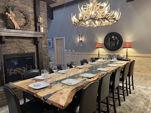 Live edge 12’ custom made dining room table. Seats 14!