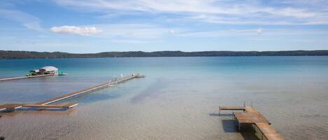 Wake up to views of the crystal clear lake from the deck